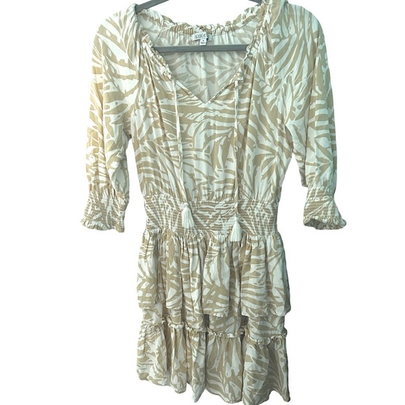 Patrons Of Peace June Print Tiered Tassel Tie Dress Size Small - Picture 9 of 10